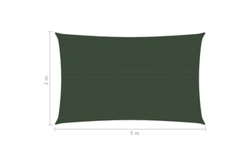 Aurinkopurje 160 g/m² tummanvihreä 2x5 m HDPE - Vihreä - Puutarhakalusteet - Aurinkosuoja - Aurinkopurje