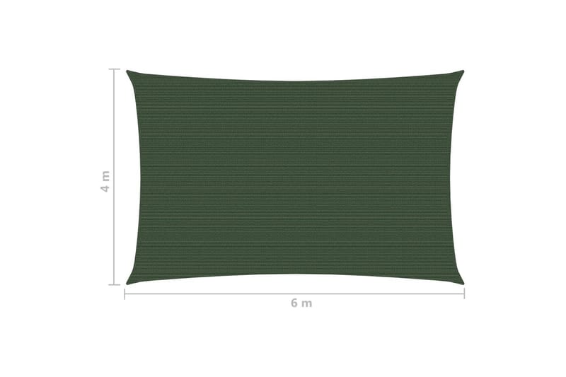 Aurinkopurje 160 g/m² tummanvihreä 4x6 m HDPE - Vihreä - Puutarhakalusteet - Aurinkosuoja - Aurinkopurje