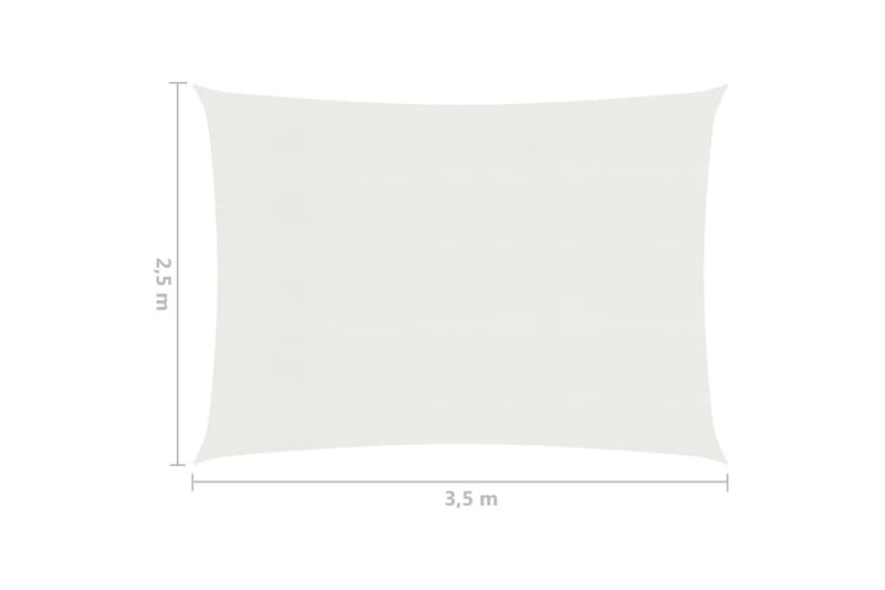 Aurinkopurje 160 g/m² valkoinen 2,5x3,5 m HDPE - Puutarhakalusteet - Aurinkosuoja - Aurinkopurje