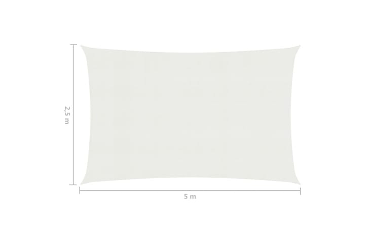 Aurinkopurje 160 g/m² valkoinen 2,5x5 m HDPE - Valkoinen - Aurinkopurje