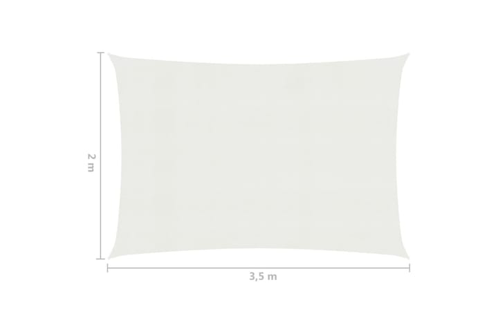 Aurinkopurje 160 g/m² valkoinen 2x3,5 m HDPE - Valkoinen - Aurinkopurje