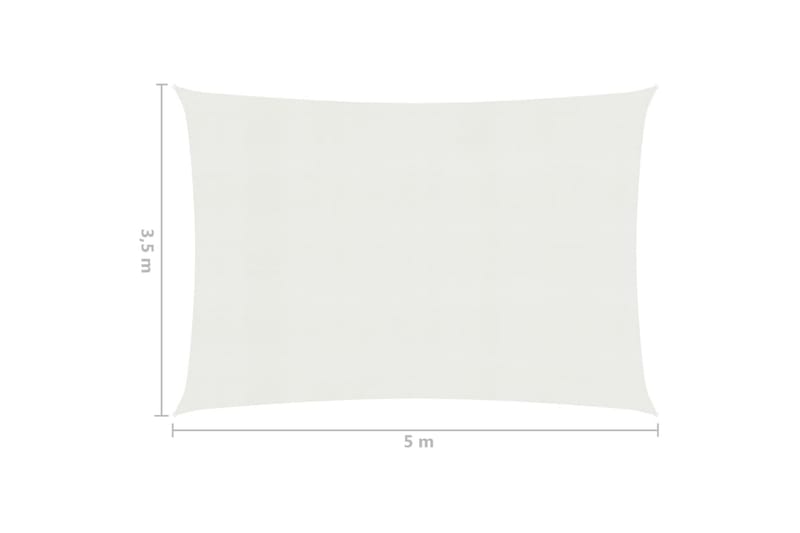 Aurinkopurje 160 g/m² valkoinen 3,5x5 m HDPE - Puutarhakalusteet - Aurinkosuoja - Aurinkopurje
