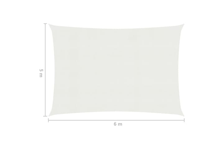 Aurinkopurje 160 g/m² valkoinen 5x6 m HDPE - Valkoinen - Aurinkopurje