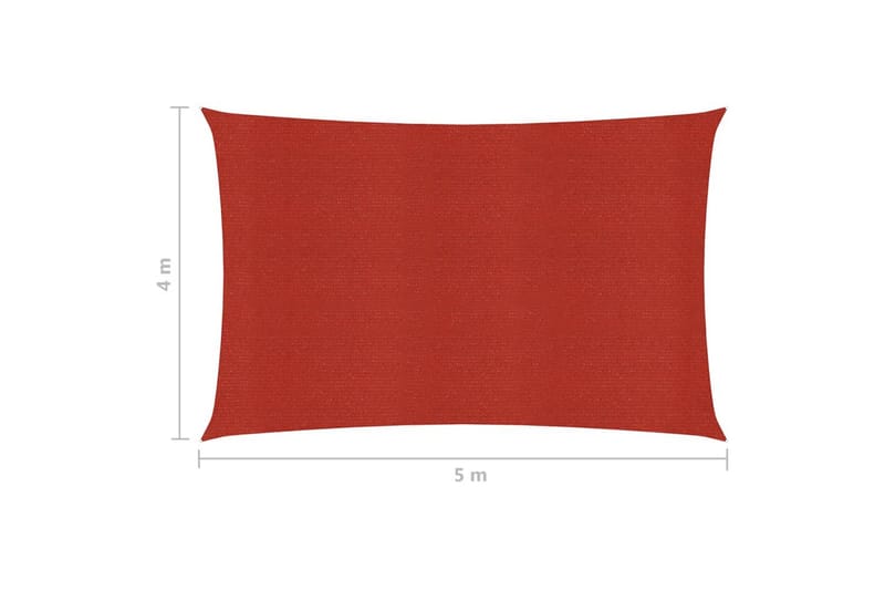 Aurinkopurje 160 g/m² punainen 4x5 m HDPE - Punainen - Puutarhakalusteet - Aurinkosuoja - Aurinkopurje