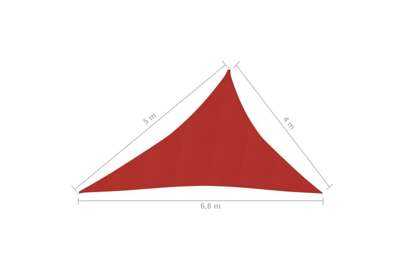 Aurinkopurje 160 g/m² punainen 4x5x6,8 m HDPE - Punainen - Puutarhakalusteet - Aurinkosuoja - Aurinkopurje