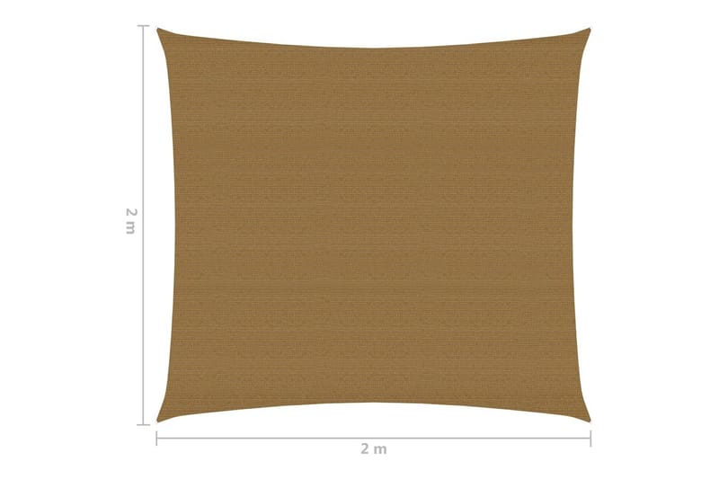 Aurinkopurje 160 g/mÂ² harmaanruskea 2x2 m HDPE - Taupe - Puutarhakalusteet - Aurinkosuoja - Aurinkopurje