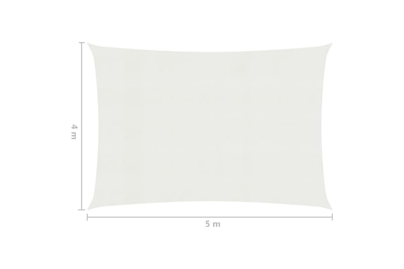 Aurinkopurje 160 g/mÂ² valkoinen 4x5 m HDPE - Valkoinen - Puutarhakalusteet - Aurinkosuoja - Aurinkopurje