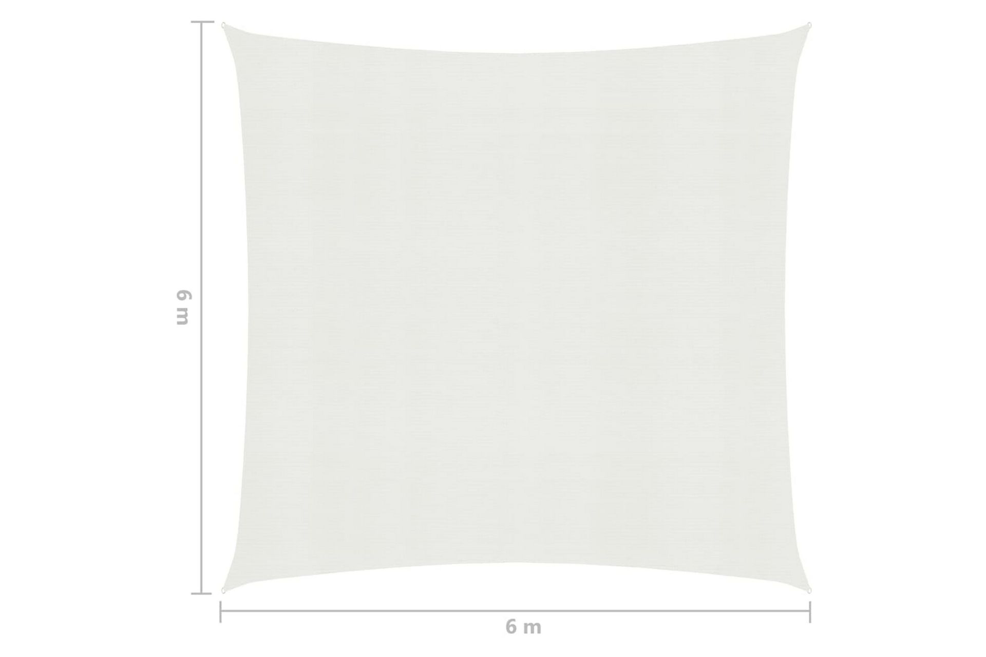 Aurinkopurje 160 g/mÂ² valkoinen 6x6 m HDPE - Valkoinen - Puutarhakalusteet - Aurinkosuoja - Aurinkopurje