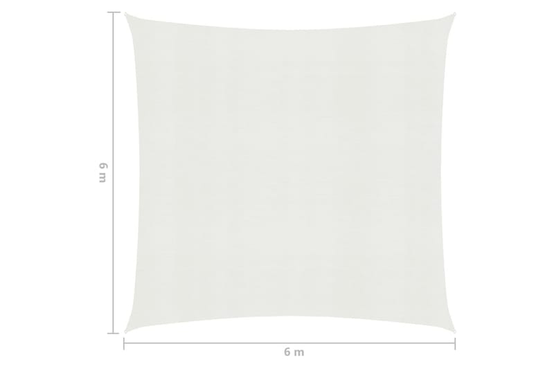 Aurinkopurje 160 g/mÂ² valkoinen 6x6 m HDPE - Valkoinen - Puutarhakalusteet - Aurinkosuoja - Aurinkopurje