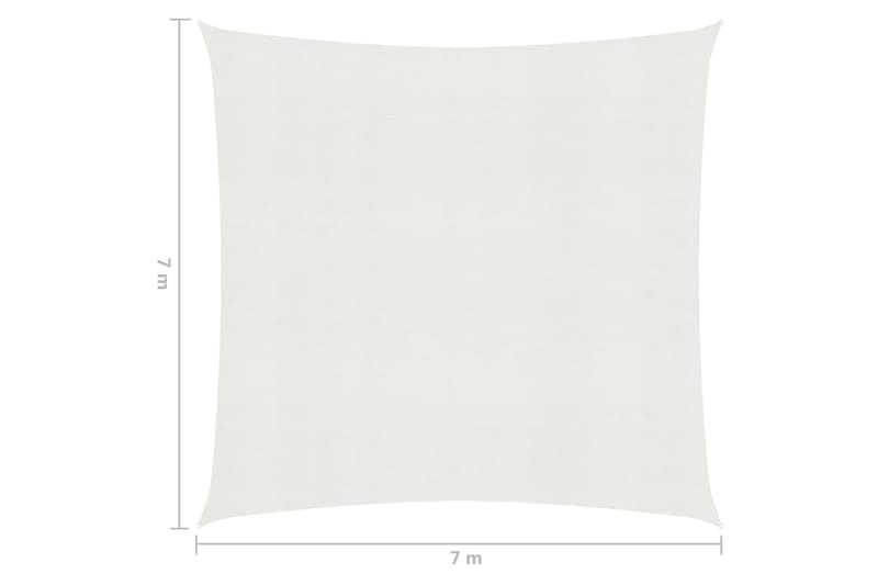 Aurinkopurje 160 g/mÂ² valkoinen 7x7 m HDPE - Valkoinen - Puutarhakalusteet - Aurinkosuoja - Aurinkopurje