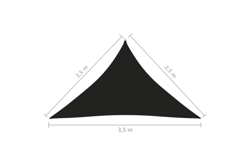 Aurinkopurje Oxford-kangas kolmio 2,5x2,5x3,5 m musta - Musta - Puutarhakalusteet - Aurinkosuoja - Aurinkopurje