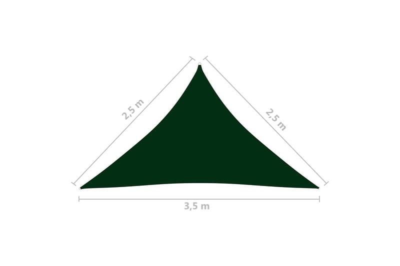 Aurinkopurje Oxford-kangas kolmio 2,5x2,5x3,5 m tummanvihreä - Vihreä - Puutarhakalusteet - Aurinkosuoja - Aurinkopurje