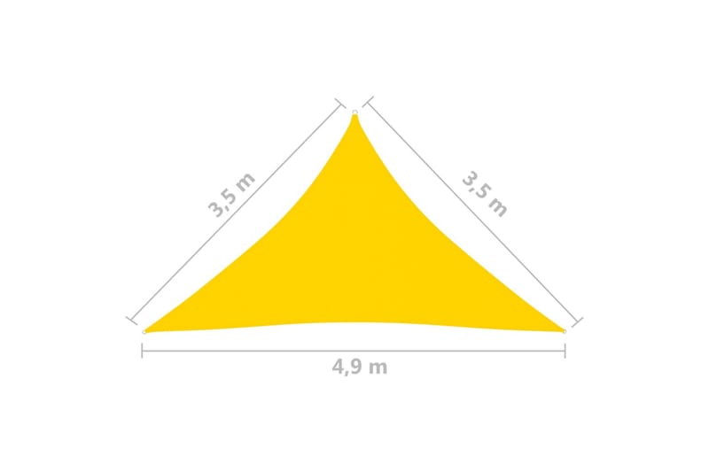 Aurinkopurje Oxford-kangas kolmio 3,5x3,5x4,9 m keltainen - Keltainen - Puutarhakalusteet - Aurinkosuoja - Aurinkopurje