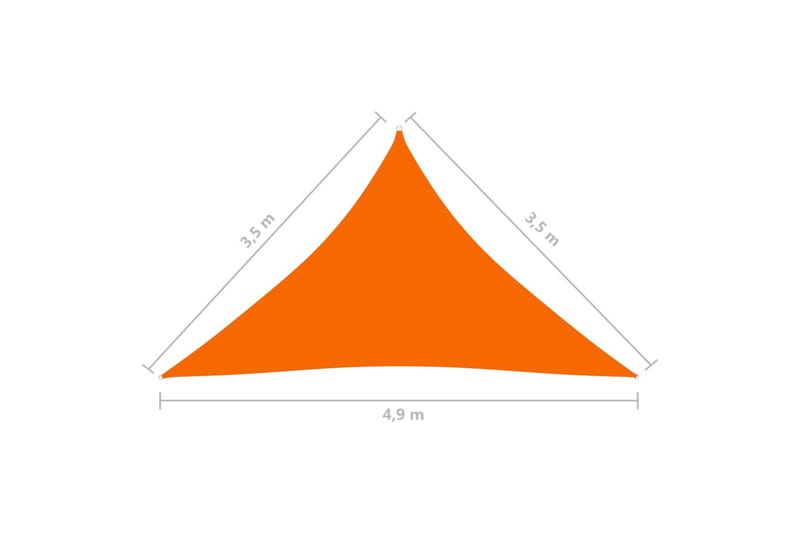 Aurinkopurje Oxford-kangas kolmio 3,5x3,5x4,9 m oranssi - Oranssi - Puutarhakalusteet - Aurinkosuoja - Aurinkopurje