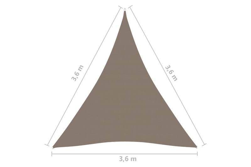 Aurinkopurje Oxford-kangas kolmio 3,6x3,6x3,6 m - Taupe - Puutarhakalusteet - Aurinkosuoja - Aurinkopurje