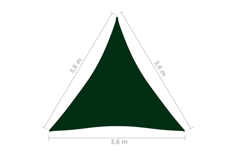Aurinkopurje Oxford-kangas kolmio 3,6x3,6x3,6 m tummanvihreä - Vihreä - Puutarhakalusteet - Aurinkosuoja - Aurinkopurje