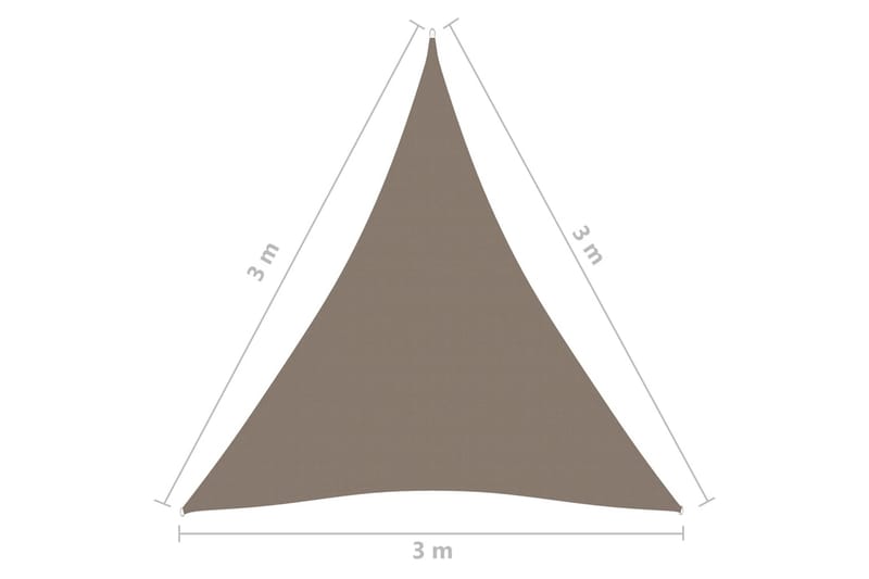 Aurinkopurje Oxford-kangas kolmio 3x3x3 m harmaanruskea - Taupe - Puutarhakalusteet - Aurinkosuoja - Aurinkopurje