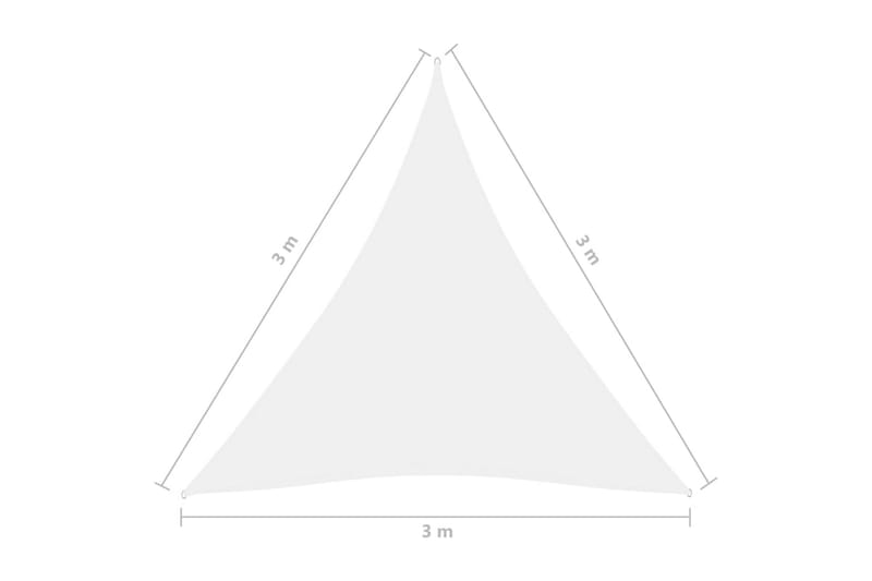 Aurinkopurje Oxford-kangas kolmio 3x3x3 m valkoinen - Puutarhakalusteet - Aurinkosuoja - Aurinkopurje