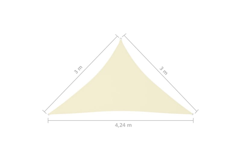 Aurinkopurje Oxford-kangas kolmio 3x3x4,24 m kerma - Kerma - Puutarhakalusteet - Aurinkosuoja - Aurinkopurje