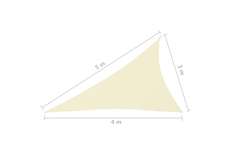 Aurinkopurje Oxford-kangas kolmio 3x4x5 m kerma - Puutarhakalusteet - Aurinkosuoja - Aurinkopurje