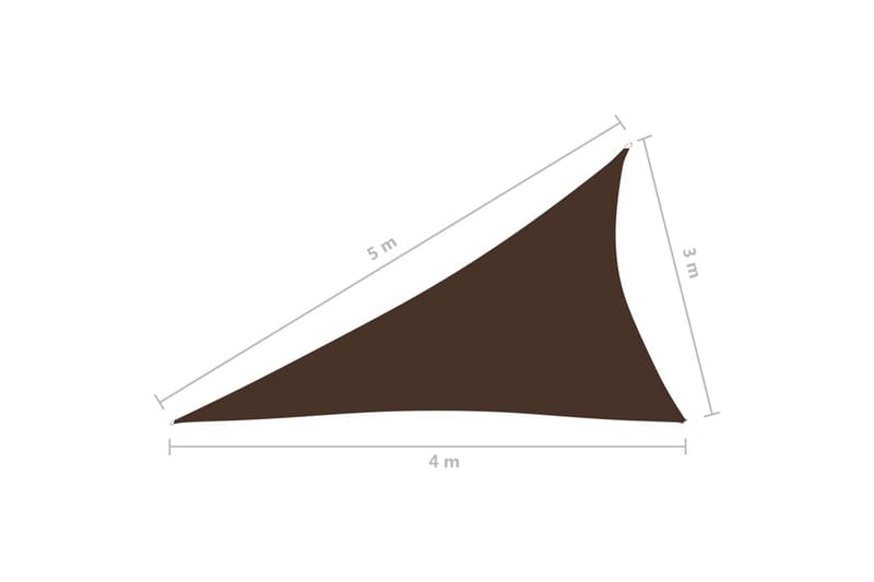 Aurinkopurje Oxford-kangas kolmio 3x4x5 m ruskea - Ruskea - Puutarhakalusteet - Aurinkosuoja - Aurinkopurje
