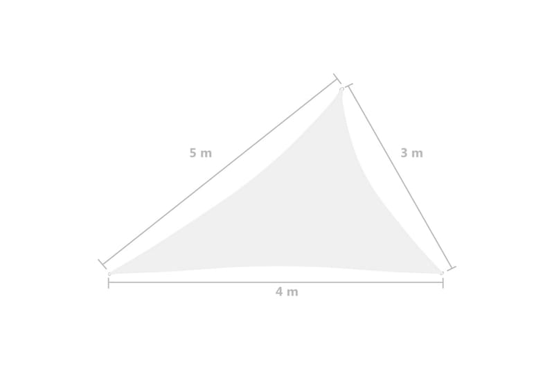 Aurinkopurje Oxford-kangas kolmio 3x4x5 m valkoinen - Puutarhakalusteet - Aurinkosuoja - Aurinkopurje