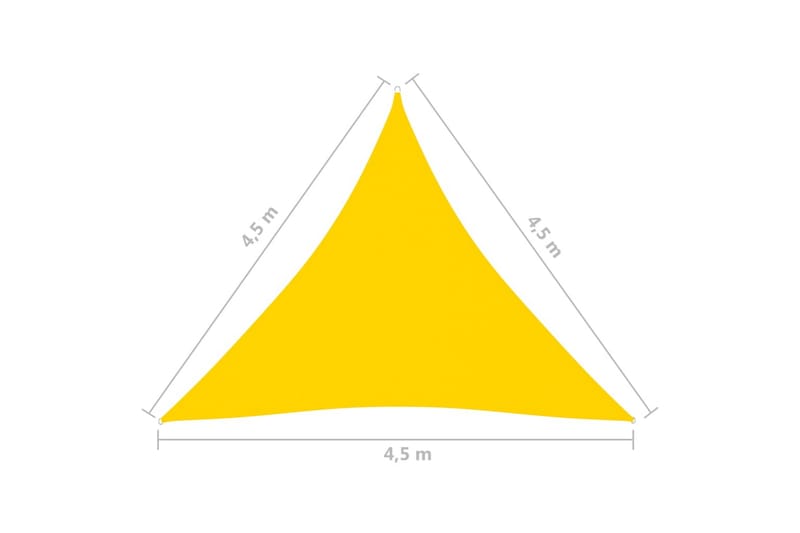 Aurinkopurje Oxford-kangas kolmio 4,5x4,5x4,5 m keltainen - Keltainen - Puutarhakalusteet - Aurinkosuoja - Aurinkopurje