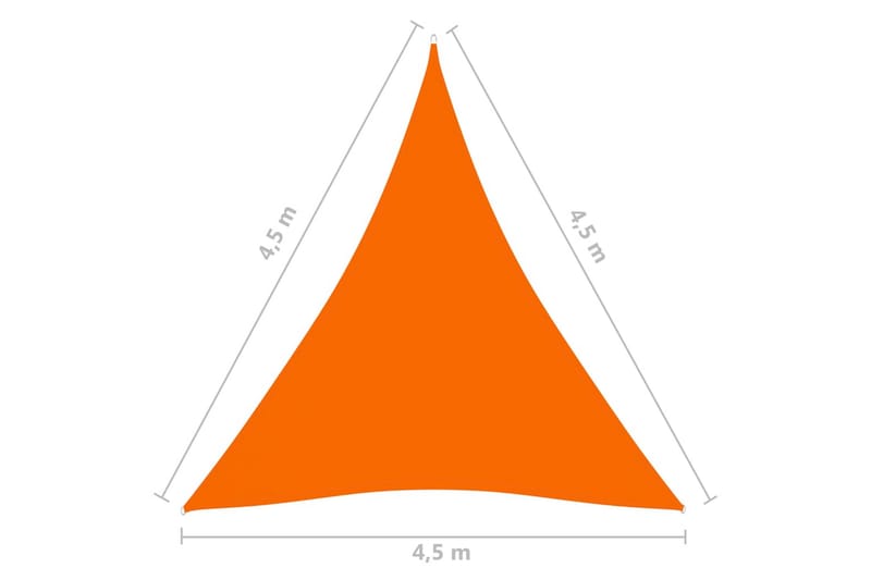 Aurinkopurje Oxford-kangas kolmio 4,5x4,5x4,5 m oranssi - Oranssi - Puutarhakalusteet - Aurinkosuoja - Aurinkopurje