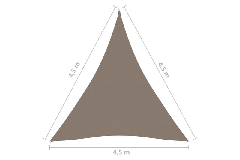 Aurinkopurje Oxford-kangas kolmio 4,5x4,5x4,5 m - Taupe - Puutarhakalusteet - Aurinkosuoja - Aurinkopurje