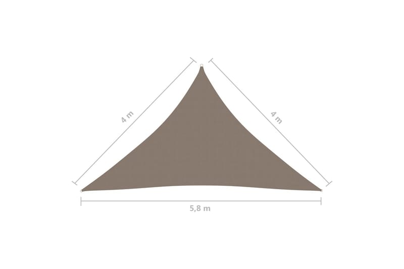 Aurinkopurje Oxford-kangas kolmio 4x4x5,8 m harmaanruskea - Taupe - Puutarhakalusteet - Aurinkosuoja - Aurinkopurje