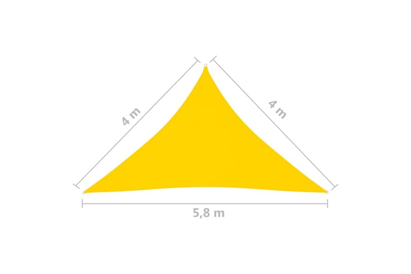 Aurinkopurje Oxford-kangas kolmio 4x4x5,8 m keltainen - Keltainen - Puutarhakalusteet - Aurinkosuoja - Aurinkopurje