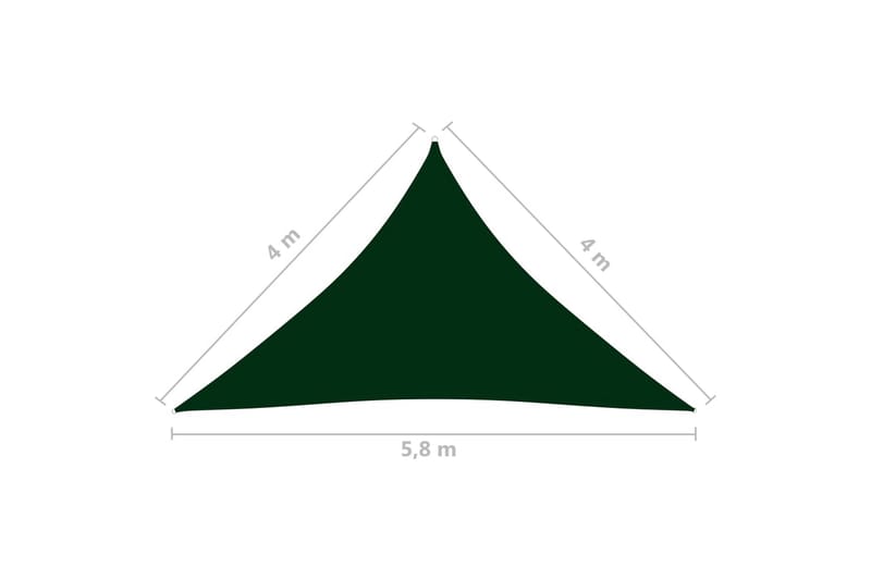 Aurinkopurje Oxford-kangas kolmio 4x4x5,8 m tummanvihreä - Vihreä - Puutarhakalusteet - Aurinkosuoja - Aurinkopurje