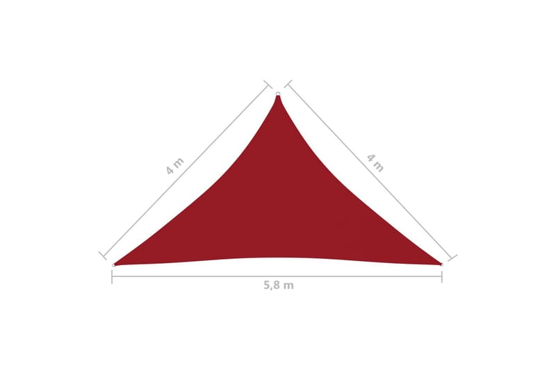 Aurinkopurje Oxford-kangas kolmio 4x4x5,8 m punainen - Punainen - Puutarhakalusteet - Aurinkosuoja - Aurinkopurje