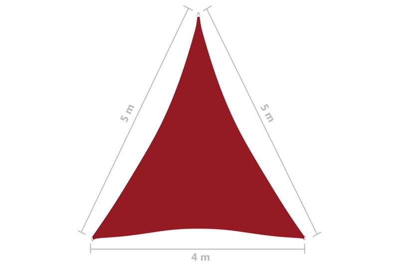 Aurinkopurje Oxford-kangas kolmio 4x5x5 m punainen - Punainen - Puutarhakalusteet - Aurinkosuoja - Aurinkopurje