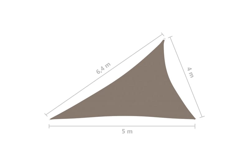 Aurinkopurje Oxford-kangas kolmio 4x5x6,4 m harmaanruskea - Taupe - Puutarhakalusteet - Aurinkosuoja - Aurinkopurje
