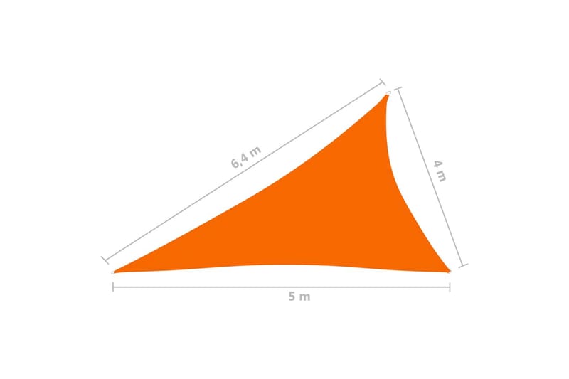 Aurinkopurje Oxford-kangas kolmio 4x5x6,4 m oranssi - Oranssi - Puutarhakalusteet - Aurinkosuoja - Aurinkopurje