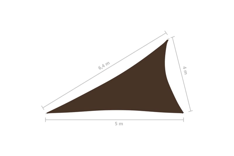 Aurinkopurje Oxford-kangas kolmio 4x5x6,4 m ruskea - Ruskea - Puutarhakalusteet - Aurinkosuoja - Aurinkopurje