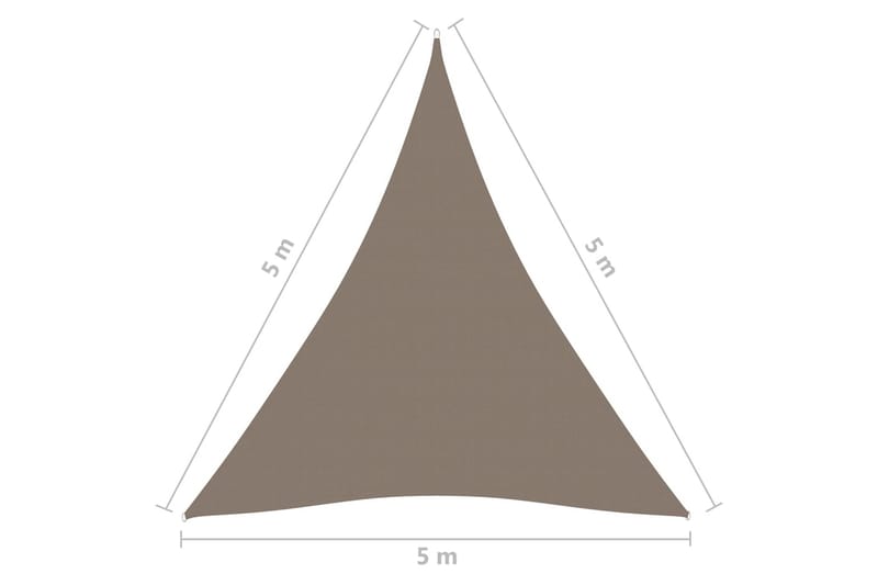 Aurinkopurje Oxford-kangas kolmio 5x5x5 m harmaanruskea - Taupe - Puutarhakalusteet - Aurinkosuoja - Aurinkopurje
