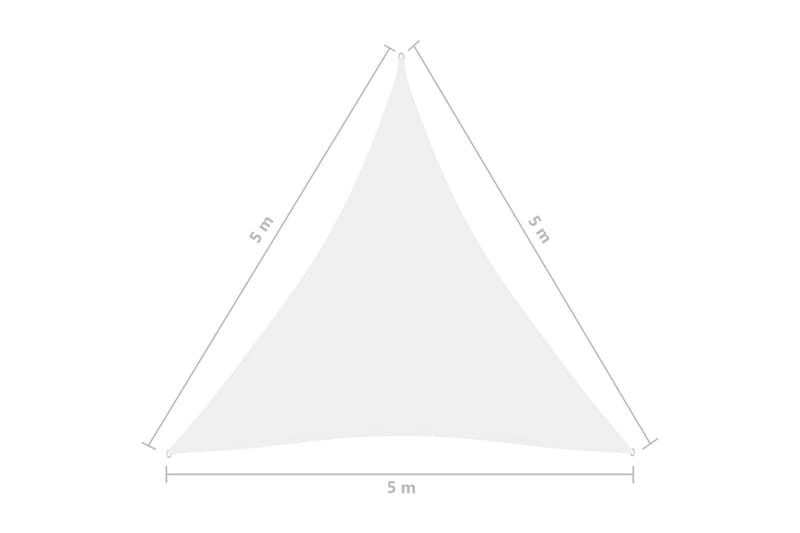 Aurinkopurje Oxford-kangas kolmio 5x5x5 m valkoinen - Puutarhakalusteet - Aurinkosuoja - Aurinkopurje