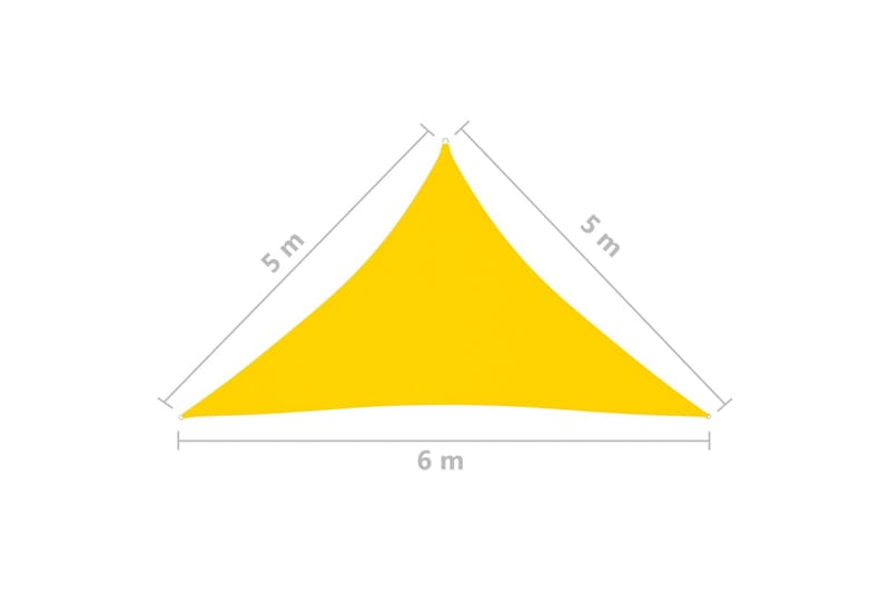 Aurinkopurje Oxford-kangas kolmio 5x5x6 m keltainen - Keltainen - Puutarhakalusteet - Aurinkosuoja - Aurinkopurje