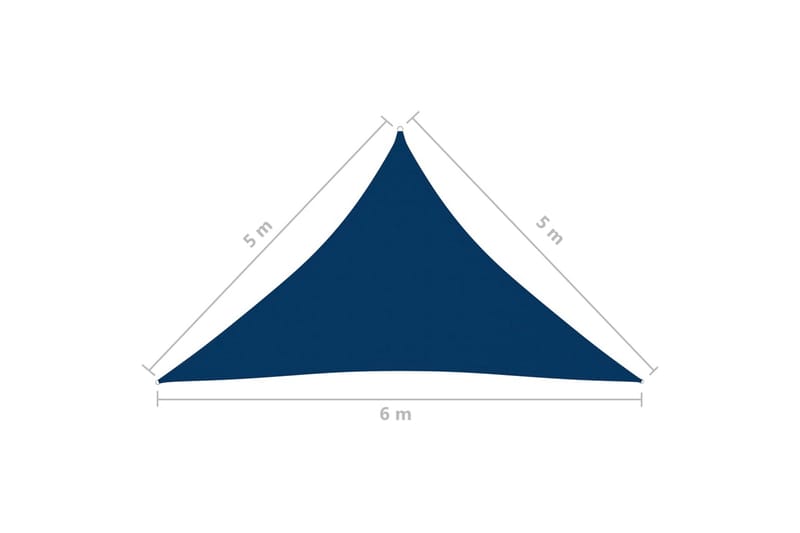 Aurinkopurje Oxford-kangas kolmio 5x5x6 m sininen - Sininen - Puutarhakalusteet - Aurinkosuoja - Aurinkopurje