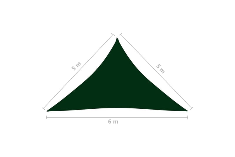 Aurinkopurje Oxford-kangas kolmio 5x5x6 m tummanvihreä - Vihreä - Puutarhakalusteet - Aurinkosuoja - Aurinkopurje