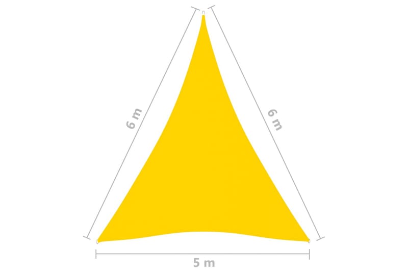 Aurinkopurje Oxford-kangas kolmio 5x6x6 m keltainen - Keltainen - Puutarhakalusteet - Aurinkosuoja - Aurinkopurje