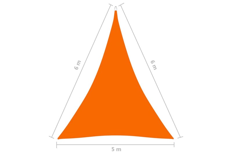 Aurinkopurje Oxford-kangas kolmio 5x6x6 m oranssi - Oranssi - Puutarhakalusteet - Aurinkosuoja - Aurinkopurje