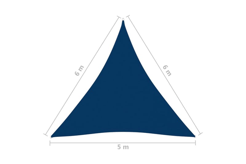 Aurinkopurje Oxford-kangas kolmio 5x6x6 m sininen - Sininen - Puutarhakalusteet - Aurinkosuoja - Aurinkopurje