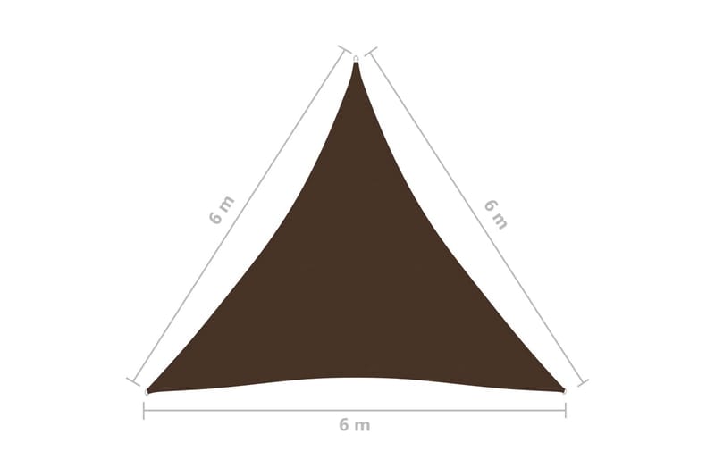 Aurinkopurje Oxford-kangas kolmio 6x6x6 m ruskea - Ruskea - Puutarhakalusteet - Aurinkosuoja - Aurinkopurje