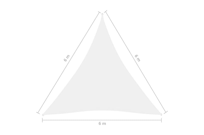 Aurinkopurje Oxford-kangas kolmio 6x6x6 m valkoinen - Valkoinen - Puutarhakalusteet - Aurinkosuoja - Aurinkopurje