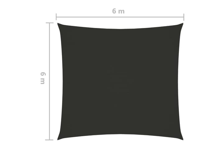 Aurinkopurje Oxford-kangas neliönmuotoinen 6x6 m antrasiitti - Aurinkopurje