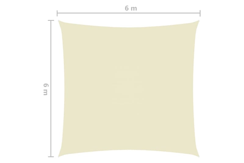 Aurinkopurje Oxford-kangas neliönmuotoinen 6x6 m kerma - Puutarhakalusteet - Aurinkosuoja - Aurinkopurje