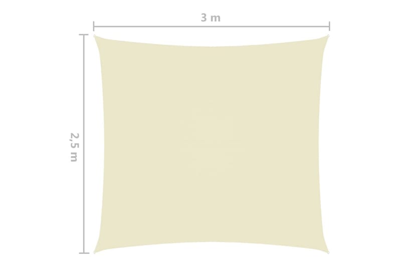 Aurinkopurje Oxford-kangas suorakaide 2,5x3 m kerma - Puutarhakalusteet - Aurinkosuoja - Aurinkopurje